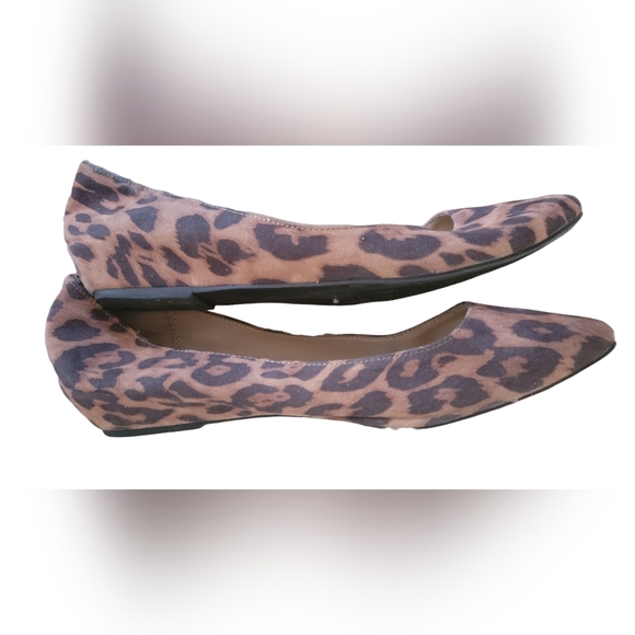 Target Merona leopard faux suede pointed toe ballet flats shoes US 11 - Picture 2 of 4